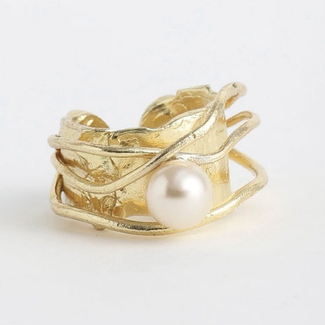 Luna Pearl Sculptural Ring