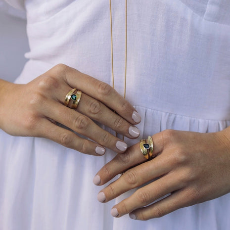 Bronze Open Ring with Crystal Accent