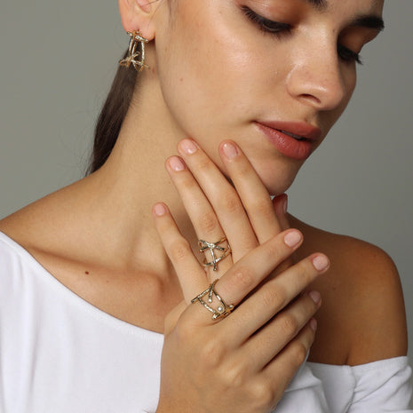 Connect Pearly Bronze Ring with Natural Pearl