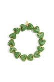 Elastic heart beaded bracelet
