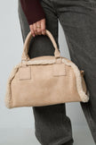 Teddy Patchwork Shoulder Bag in brown