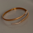 Gold-Plated Stainless Steel Bracelet with Zircon