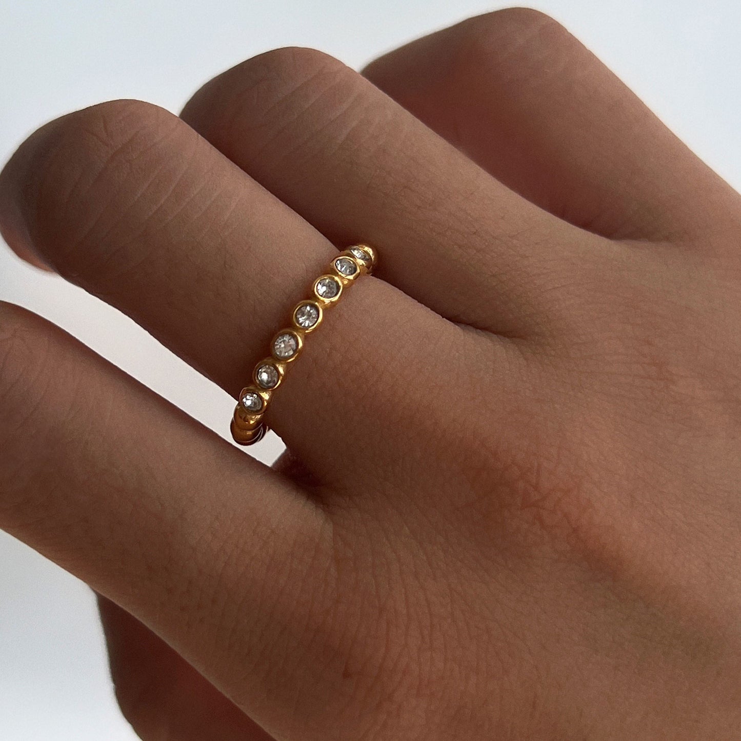 Open Bead Zircon Ring