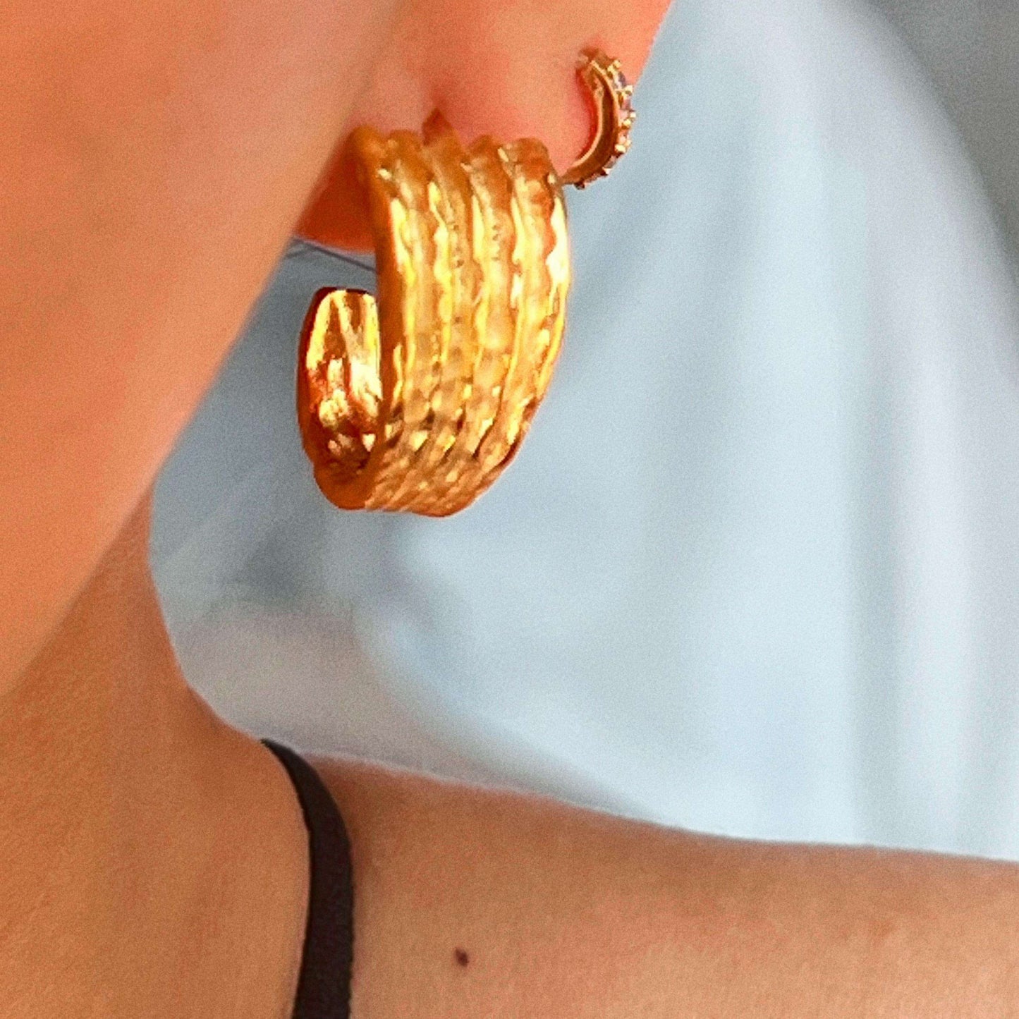 Embossed Stainless Steel Earrings