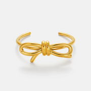 Bow Cuff Bracelet in 18K Gold-Plated Stainless Steel