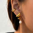 18k Gold Plated Natural Pearl Knot Earrings
