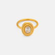 Gold-Plated Stainless Steel Ring with Zircon
