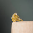 Aquamarine Statement Ring in 18K Gold-Plated Alloy