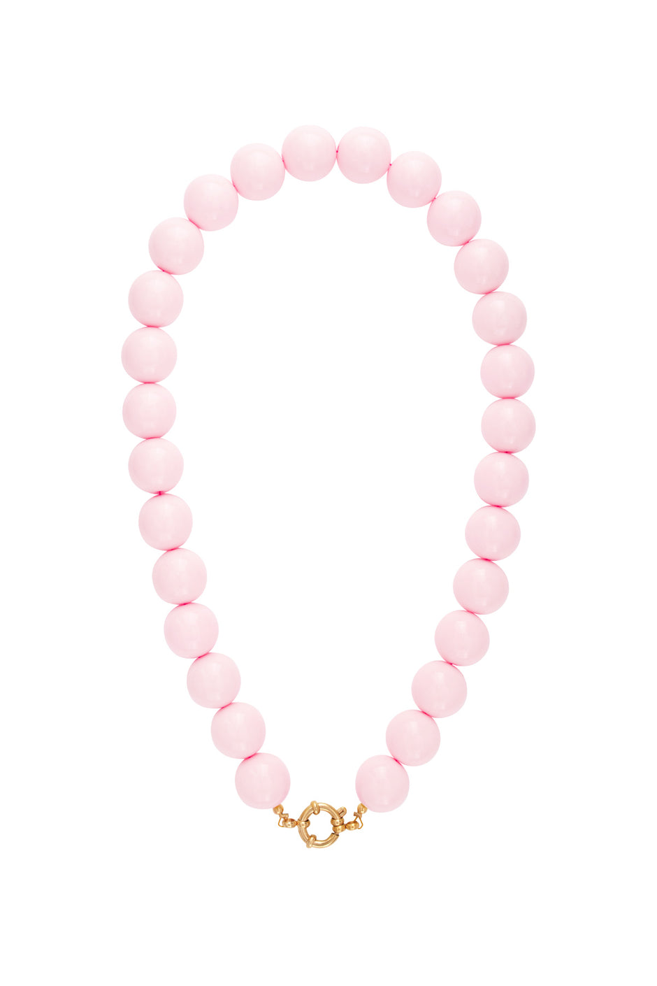 Necklace with large beads and front closure-15mm