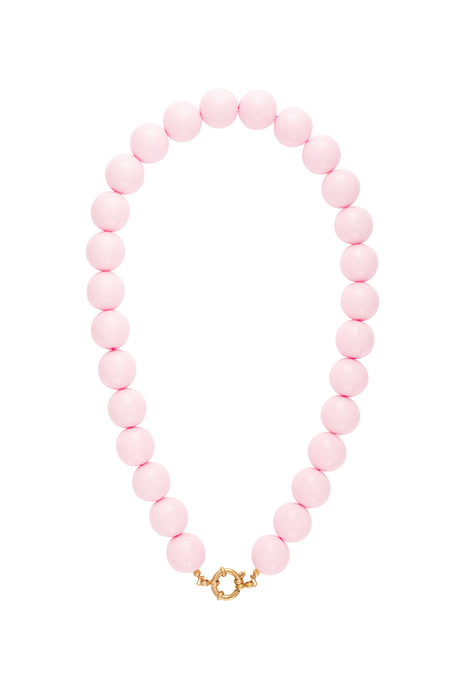 Necklace with large beads and front closure-15mm