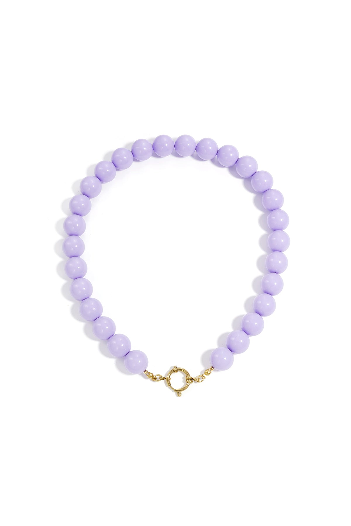Necklace with large beads and front closure-15mm