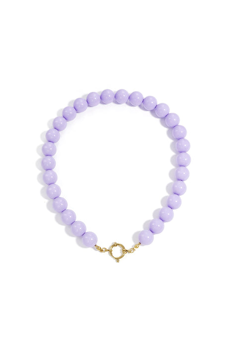 Necklace with large beads and front closure-15mm