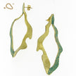 Tideflow Bronze Sculptural Earrings with Gold & Green Oxidation