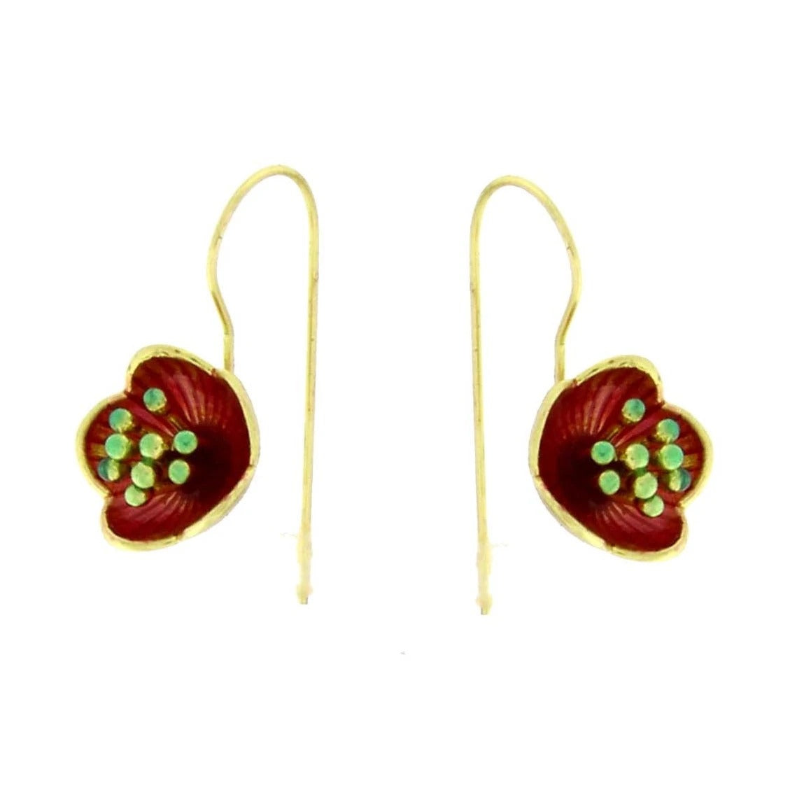 Bronze Flower Drop Earrings
