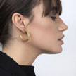 Glassy Textured Bronze Hoop Earrings