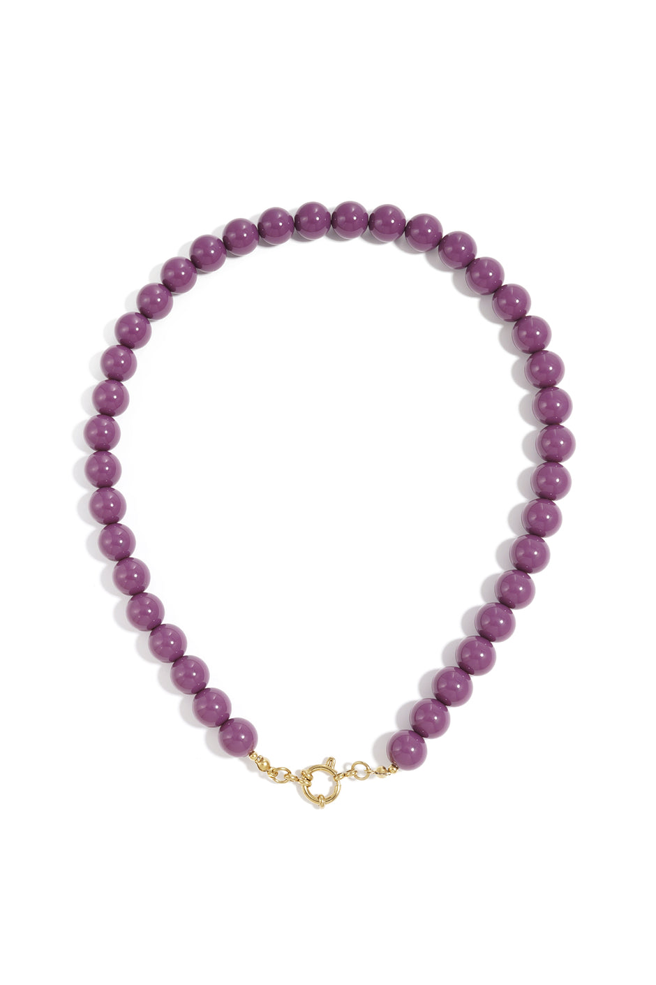 Beaded necklace with front closure - 12mm
