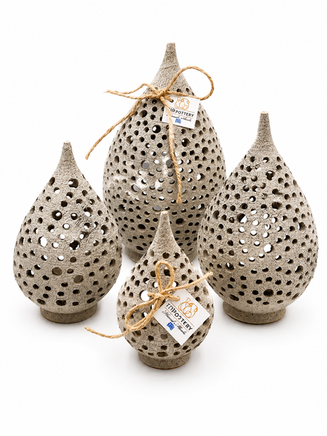 Handmade Ceramic Lantern Sculpture – Stoneware Collection