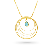 Halo Drops Necklace – Gold-Plated Silver with Swiss Blue Topaz