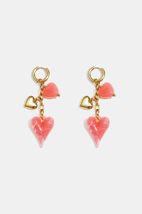 Heart Chain Drop Earrings by ENOTIA
