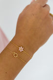 Bracelet with rhinestone flower