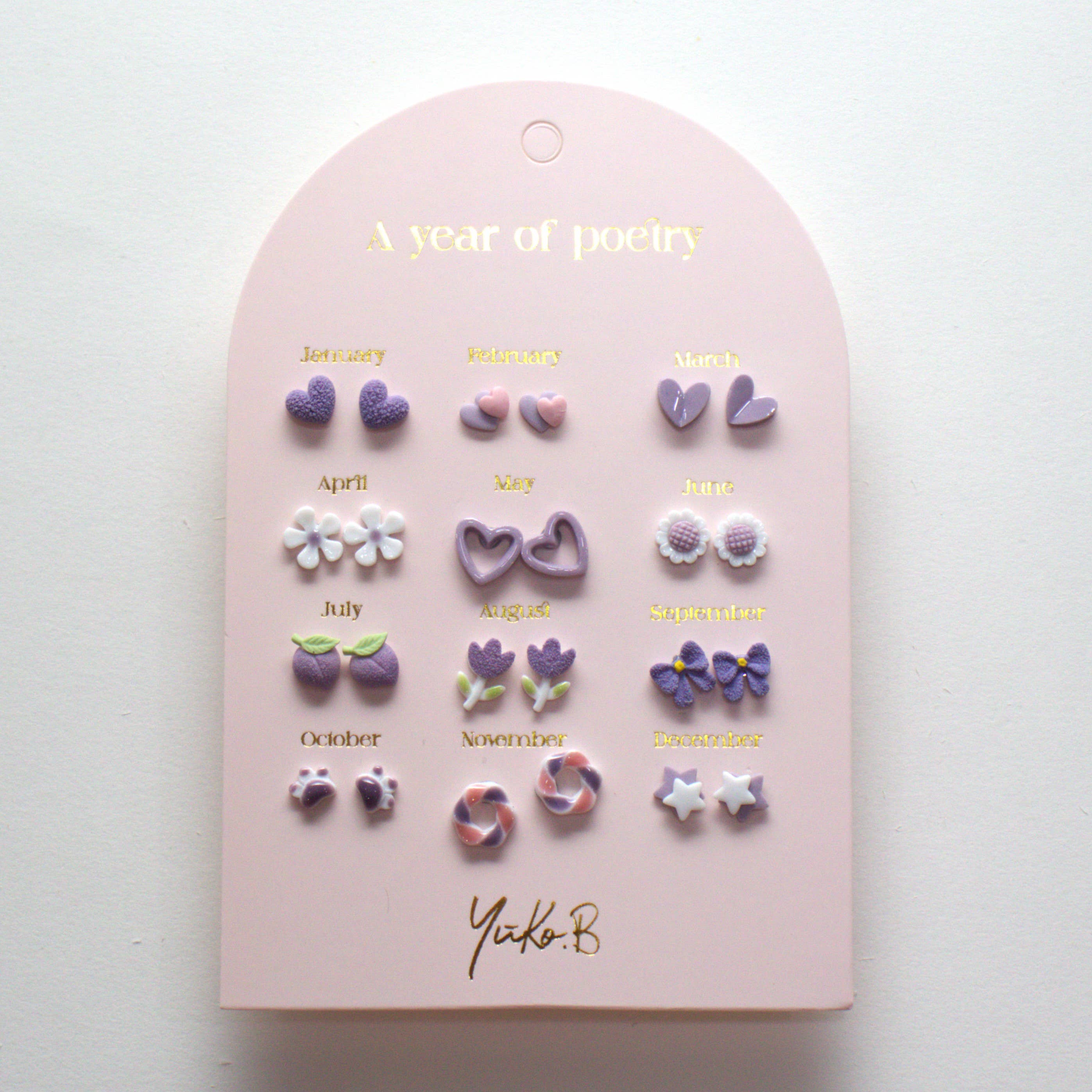 A Year of Purple Poetry Kids Earrings Set – Stainless Steel