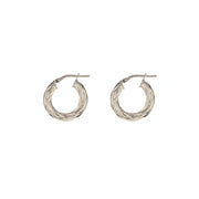 925 Sterling Silver Textured Hoop Earrings