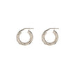 Sterling Silver Textured Hoop Earrings