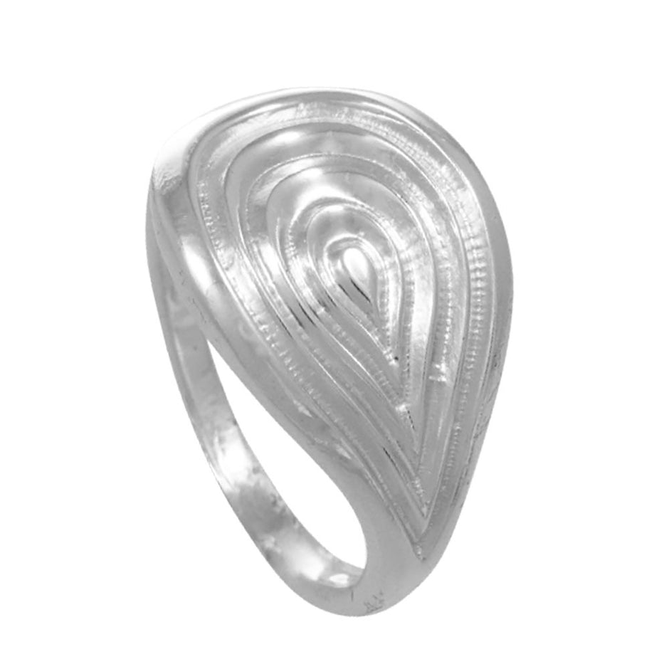 Sterling Silver Sculptural Teardrop Ring