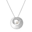 Sterling Silver Swirl Pendant Necklace with Cultured Pearl