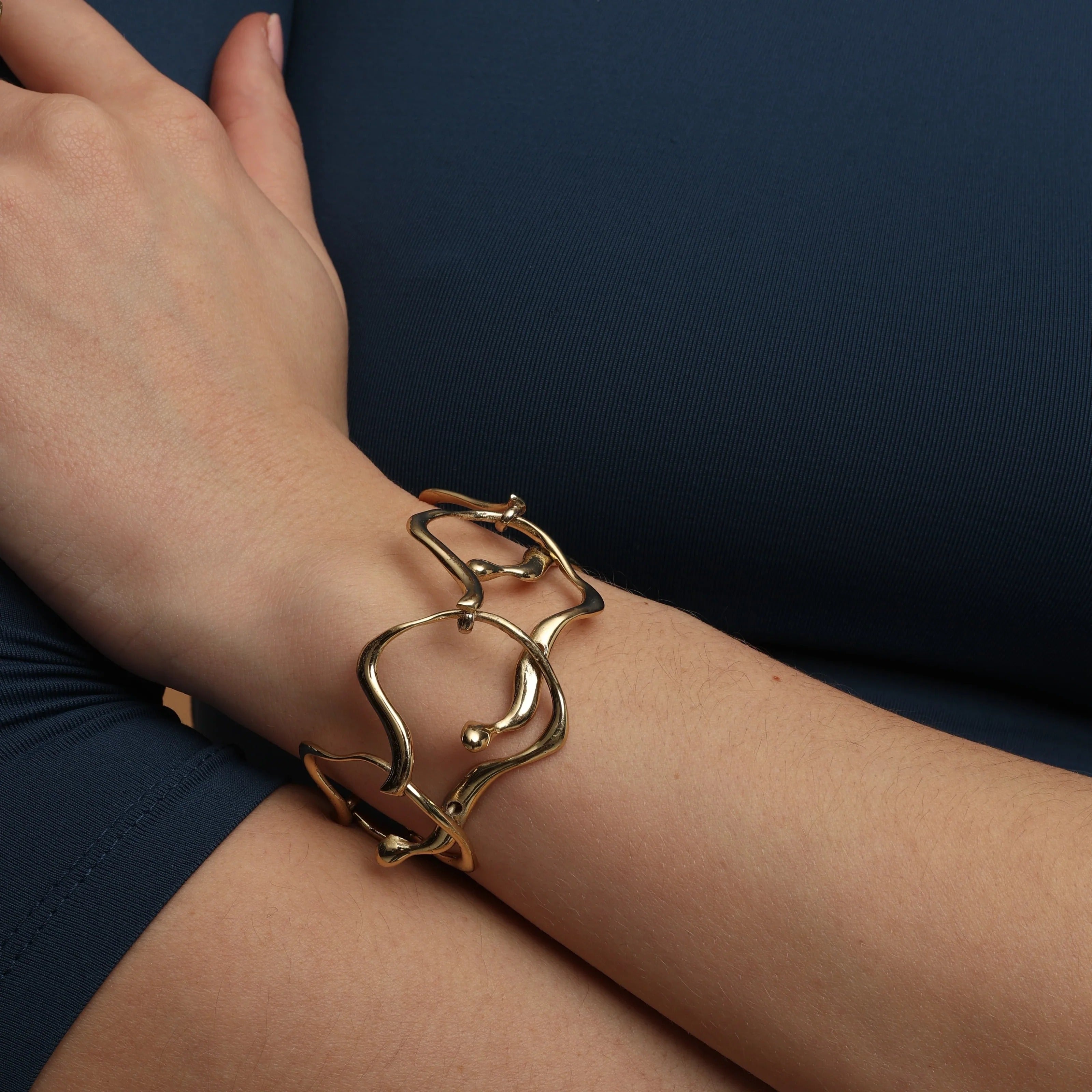 Sculptural Bronze Bracelet – Handmade in Greece