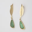 Evo Brass Earrings with Aqua & Brown Resin