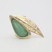 Velia Brass Ring with Aqua & Brown Resin