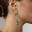 Evo Brass Earrings with Aqua & Brown Resin