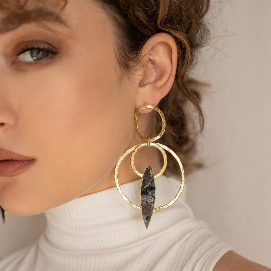 Earrings with Green Oxidation