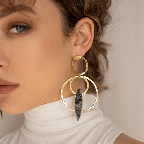 Earrings with Green Oxidation