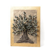 Handmade Olive Tree Wall Art with Brass Leaves & Ceramic Olives