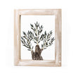 Handmade Olive Tree Wall Frame with Brass Leaves & Ceramic Olives