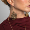 Gloom Statement Earrings | Black Oxidized Brass & White Crystals