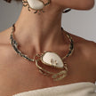Crasta Brass Necklace with Ivory Resin & Black Oxidation