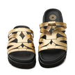 Gold PU Leather Sandals with Lightweight Sole
