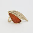 Velia Brass Ring with Aqua & Brown Resin