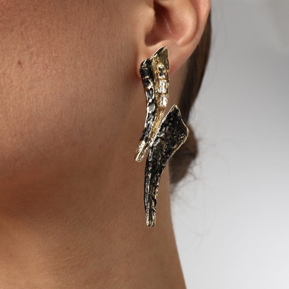 Sparkly Nerra Brass Earrings