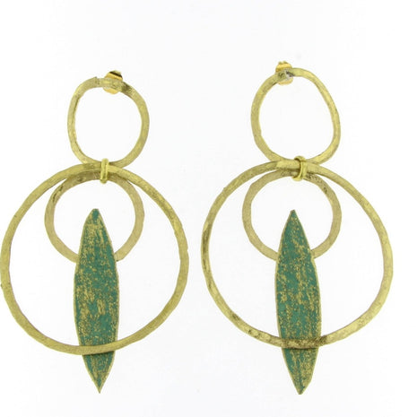 Earrings with Green Oxidation