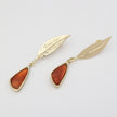 Evo Brass Earrings with Aqua & Brown Resin
