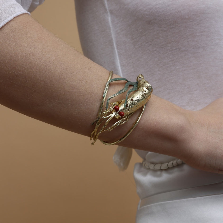 Shrimp Brass Bracelet