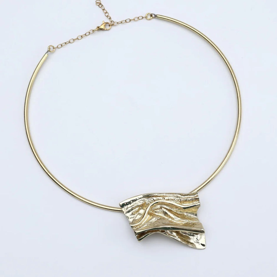 ENOTIA Janice brass sculptural necklace – handmade in Greece
