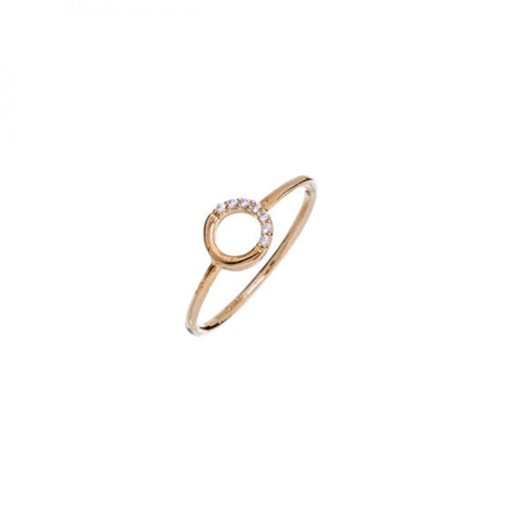 Minimal circle zircon ring in gold-plated silver – ENOTIA Creations