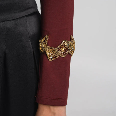 Canopy Sculptural Brass Bracelet