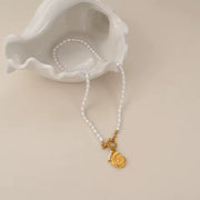 Pearl & Gold Shell Necklace