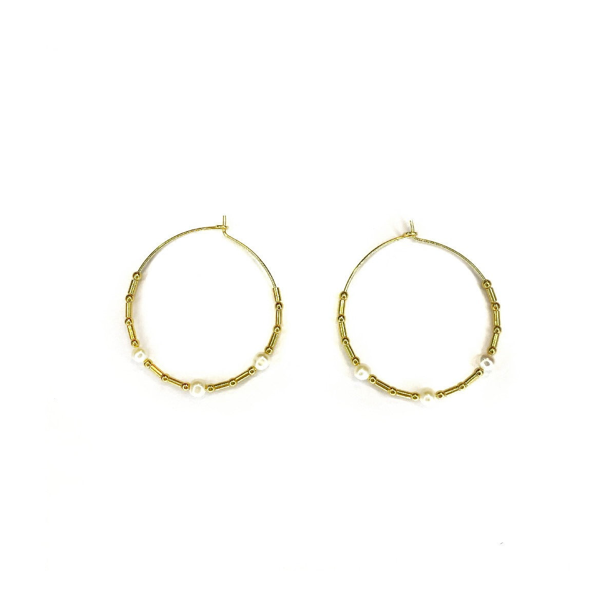 925 Silver Hoop Earrings with Freshwater Pearls